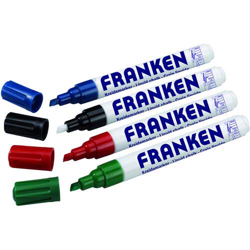 ChalkMarkers, Line Width 2-5 mm, Water Soluble, Wetwipe, 4 Pieces