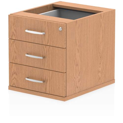 Impulse 3 Drawer Fixed Pedestal Oak