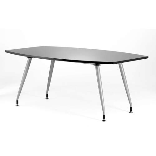High Gloss 1800mm Writable Boardroom Table Black Top