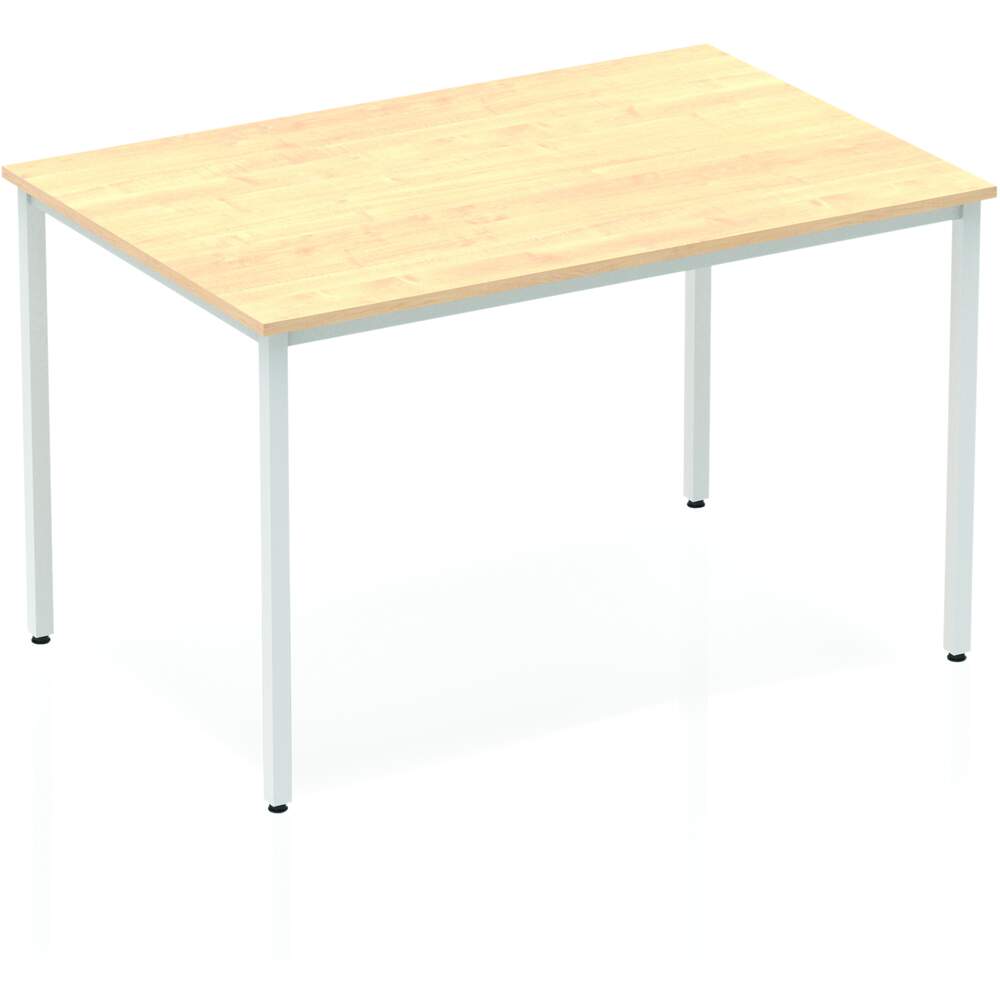 Impulse 1200mm Straight Table Maple Top Silver Box Frame Leg