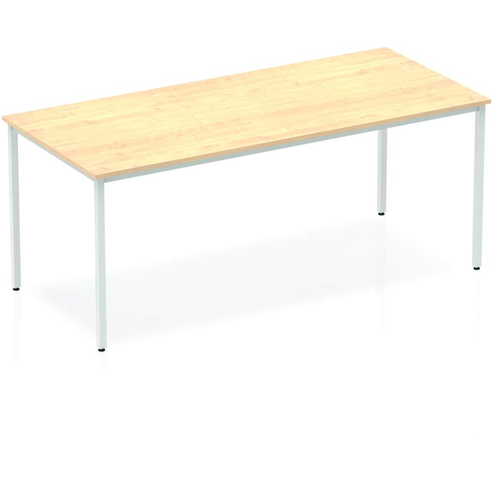 Impulse 1800mm Straight Table Maple Top Silver Box Frame Leg