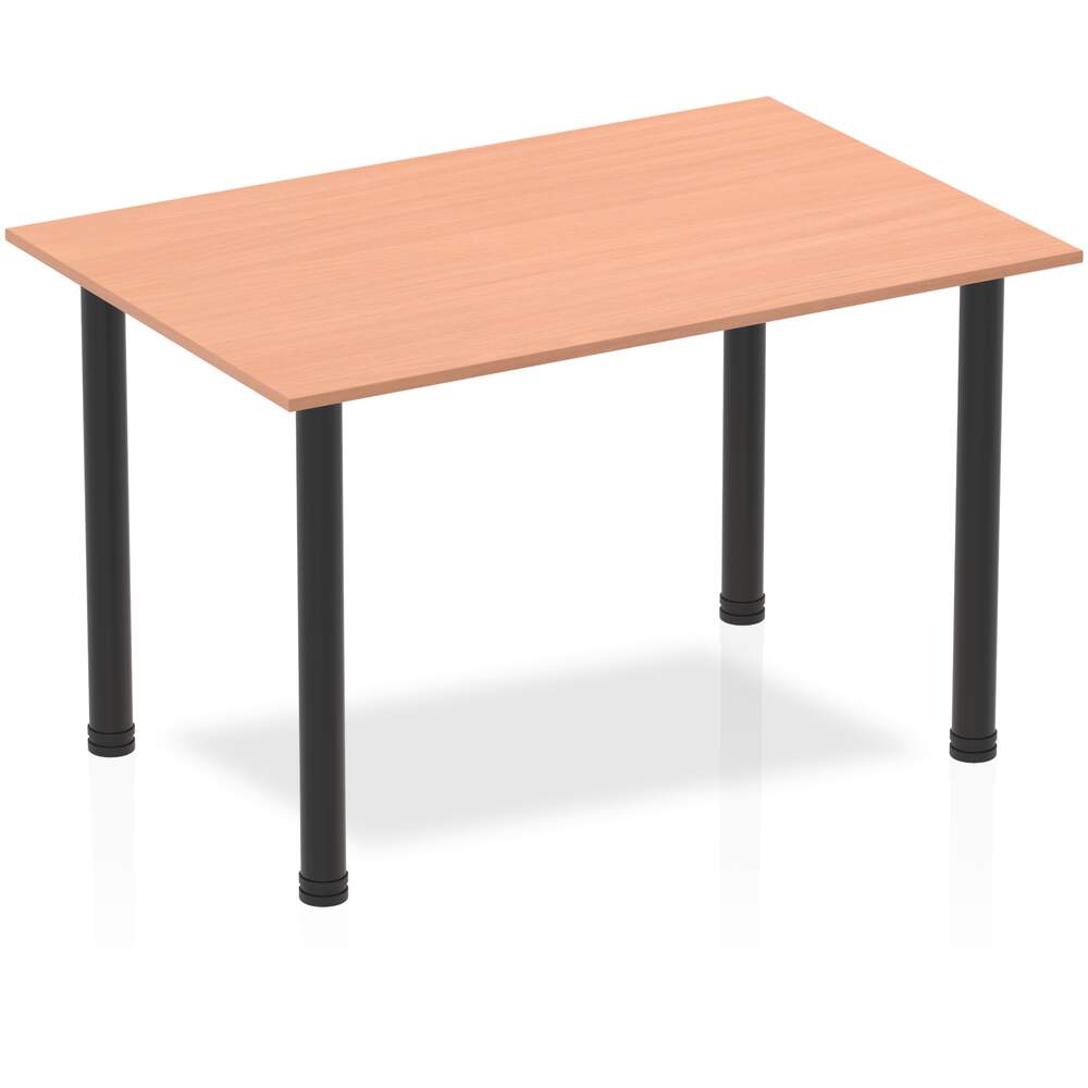 Impulse 1200mm Straight Table Beech Top Black Post Leg