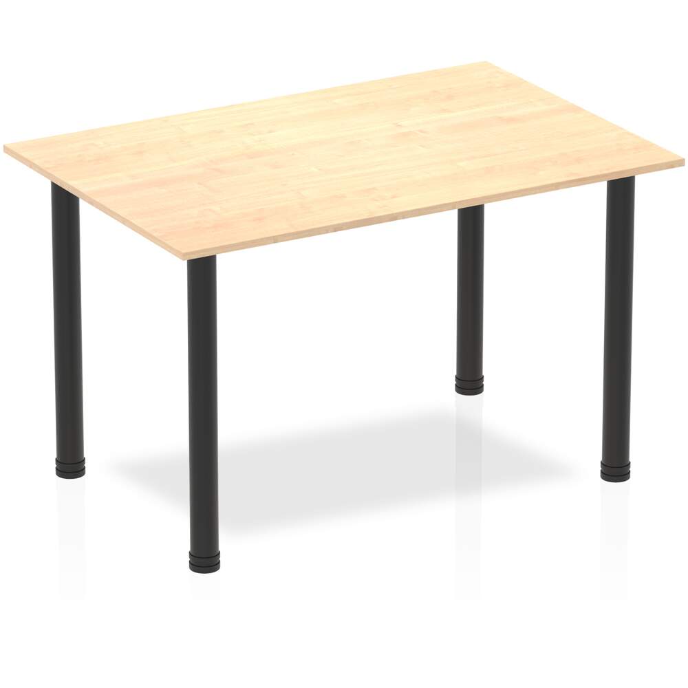 Impulse 1200mm Straight Table Maple Top Black Post Leg