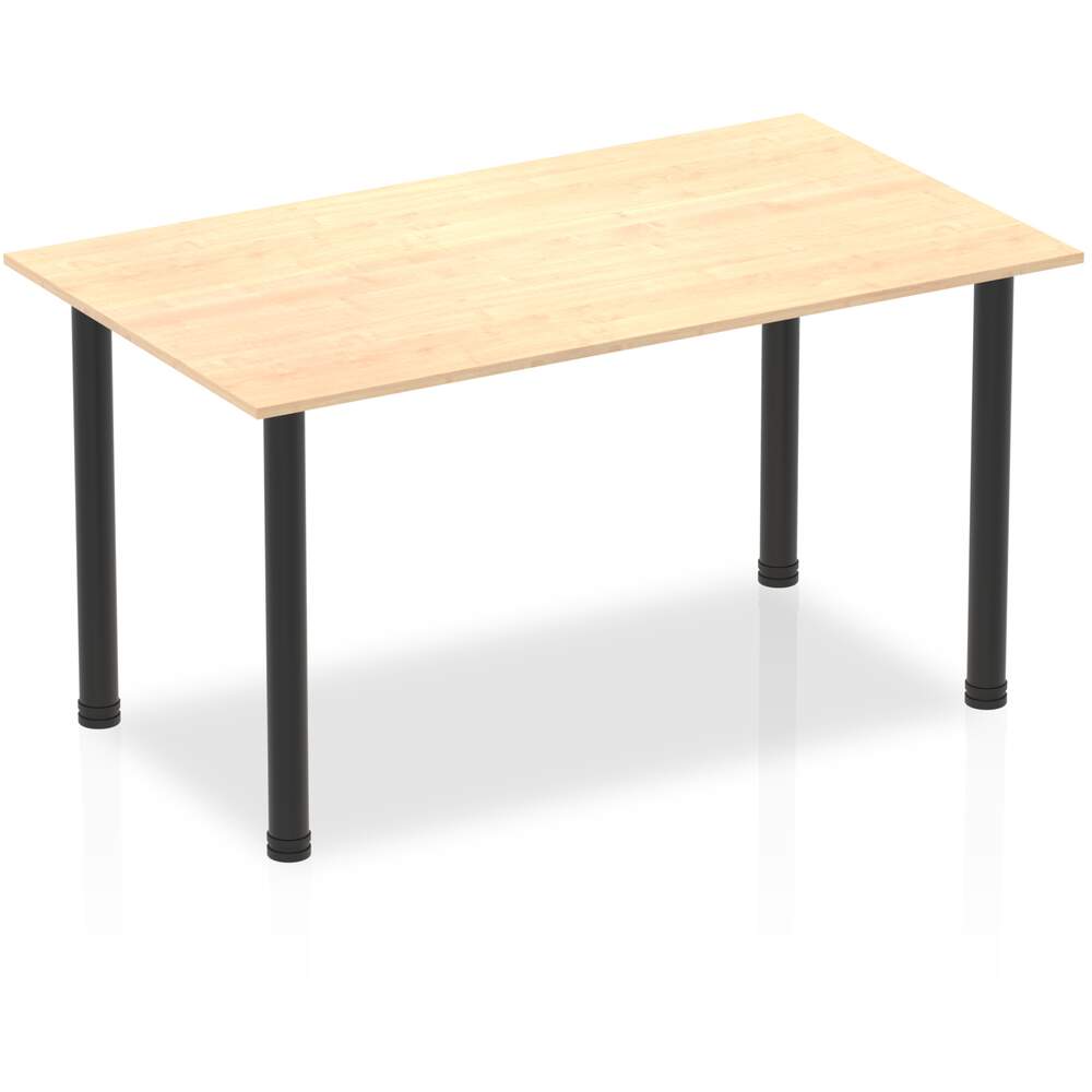 Impulse 1400mm Straight Table Maple Top Black Post Leg