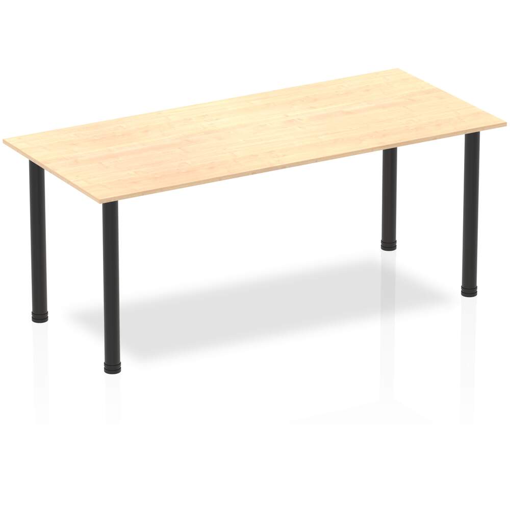 Impulse 1800mm Straight Table Maple Top Black Post Leg