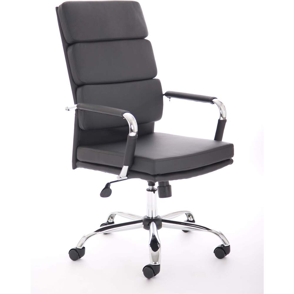 Advocate Executive Chair Black Bonded Leather With Arms