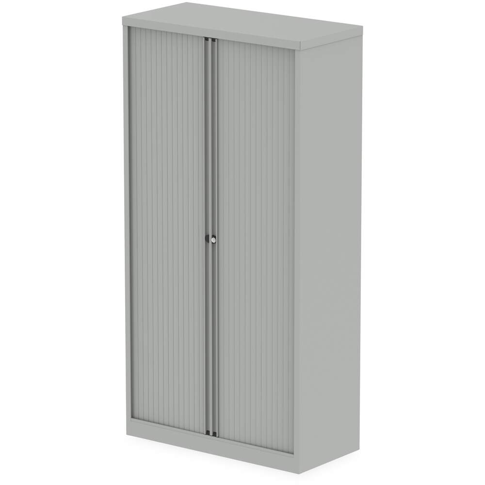 Qube by Bisley 2000mm Side Tambour CupBoard Goose Grey No Shelves