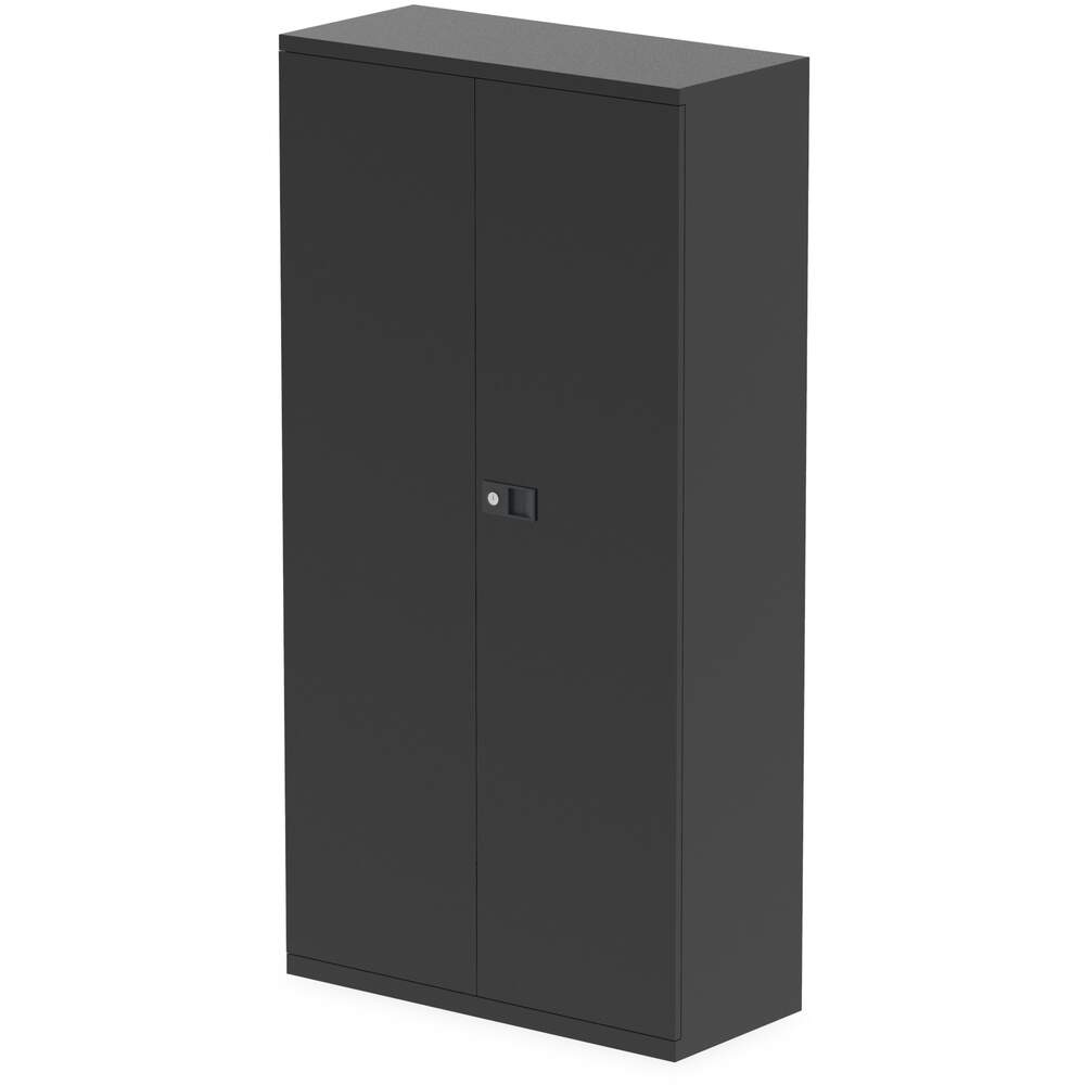 Qube by Bisley Stationery 1850mm 2-Door CupBoard Black With Shelves