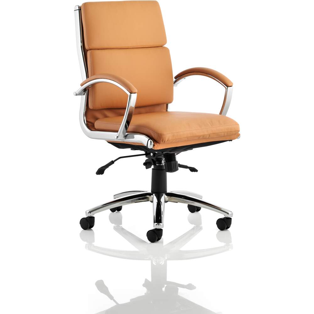 Classic Executive Chair Medium Back Tan With Arms