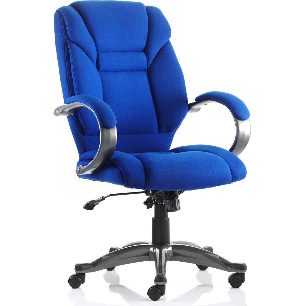 Galloway Executive Chair Blue Fabric With Arms