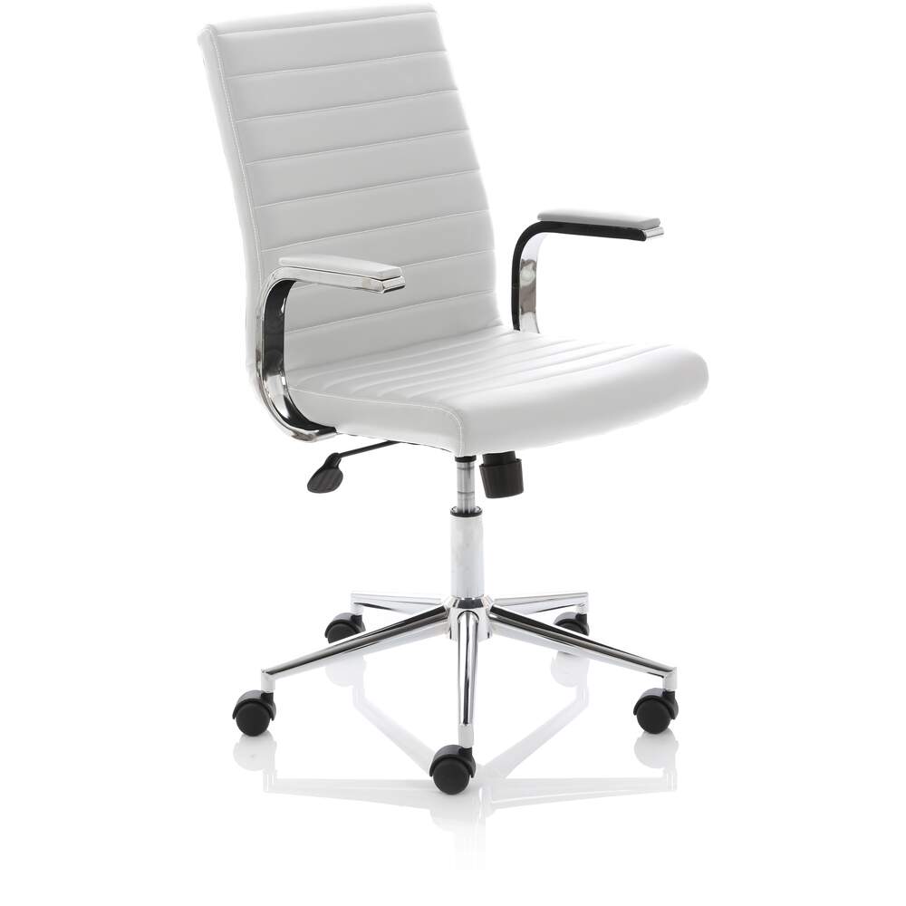 Ezra Executive White Leather Chair FurnitureRunner