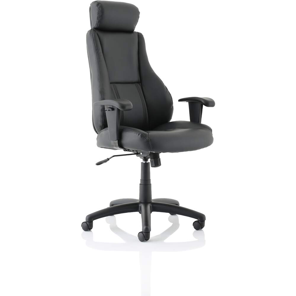 Winsor Black Leather Chair With Headrest