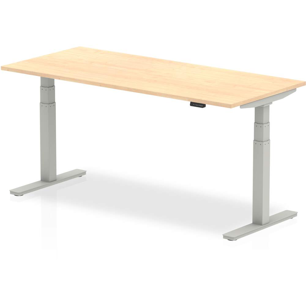 Air 1800 x 800mm Height Adjustable Desk Maple Top Silver Leg