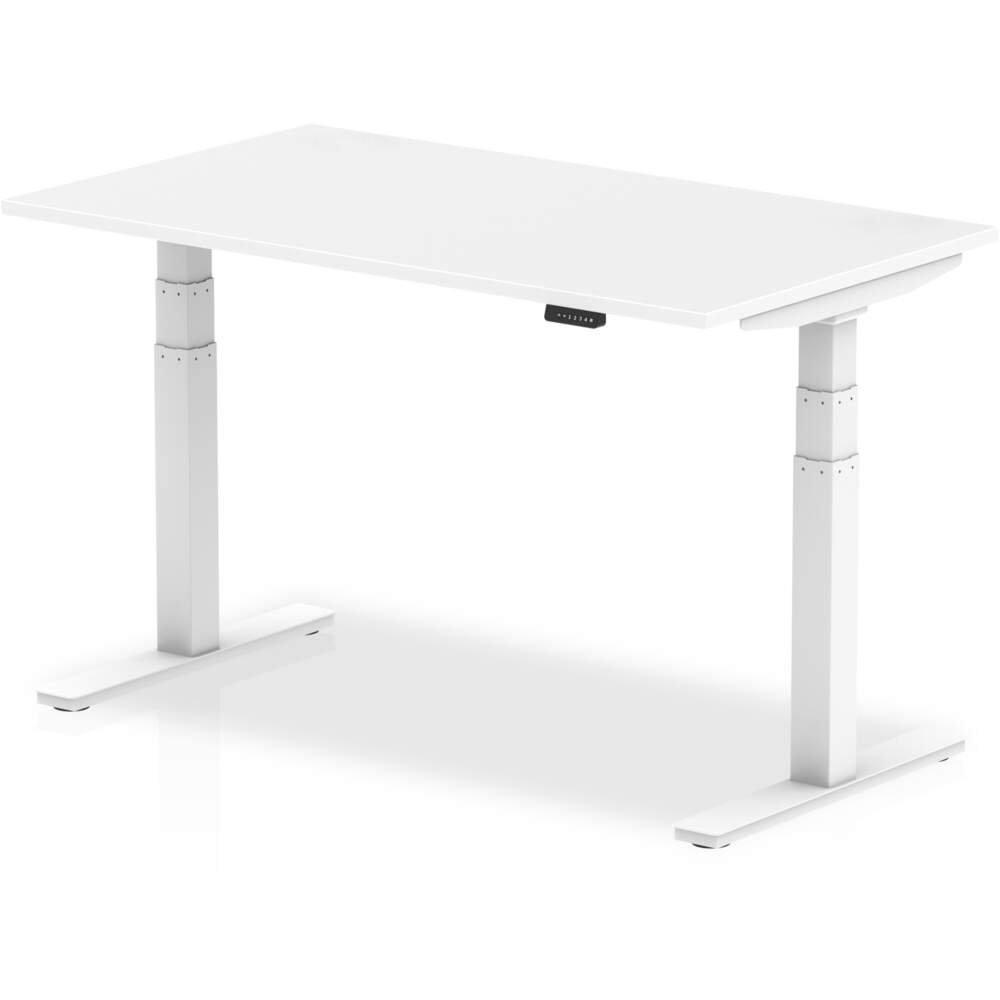 Air 1400 x 800mm Height Adjustable Desk White Top White Leg