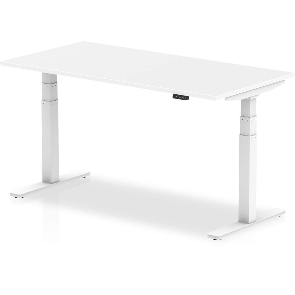 Air 1600 x 800mm Height Adjustable Desk White Top White Leg