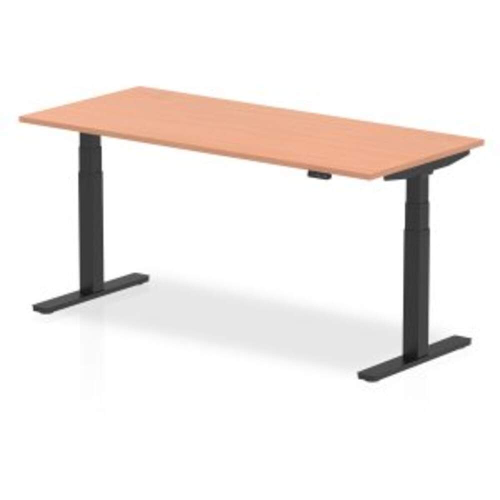 Air 1800 x 800mm Height Adjustable Desk Beech Top Black Leg