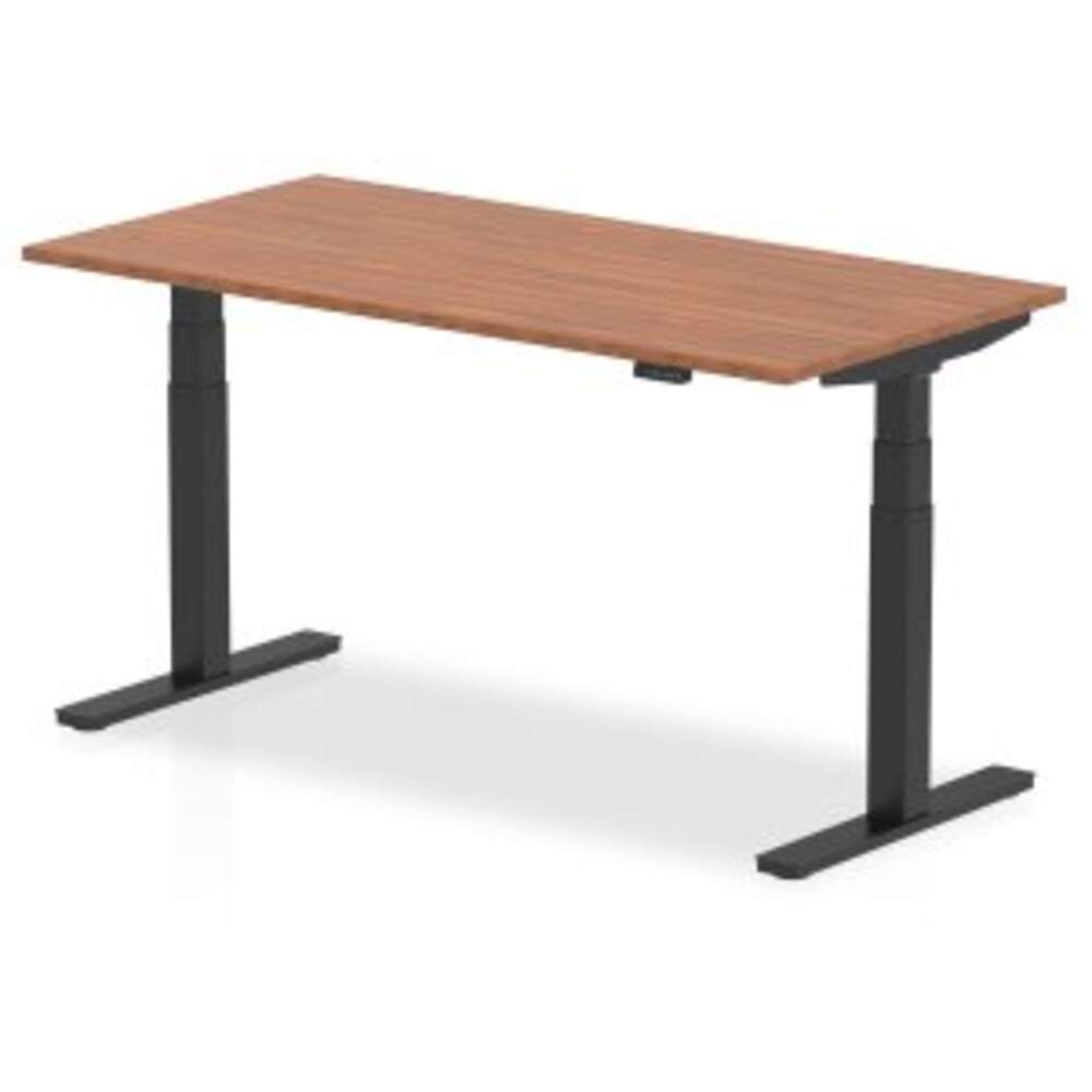 Air 1600 x 800mm Height Adjustable Desk Walnut Top Black Leg