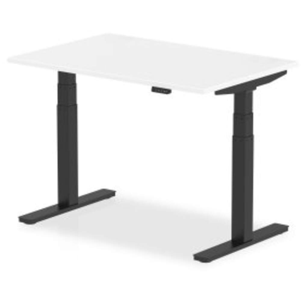 Air 1200 x 800mm Height Adjustable Desk White Top Black Leg