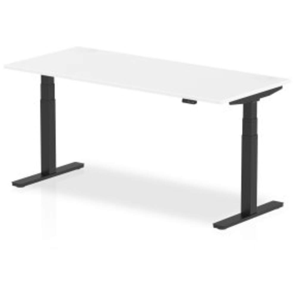 Air 1800 x 800mm Height Adjustable Desk White Top Black Leg