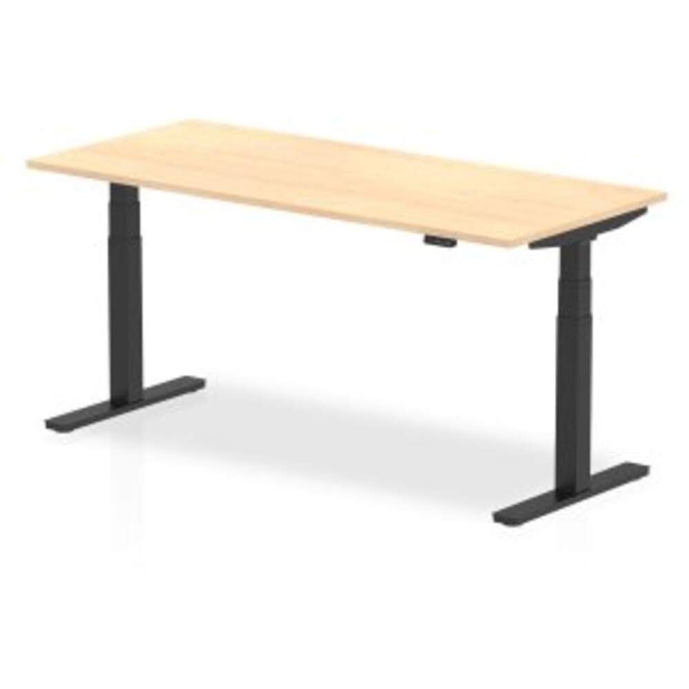 Air 1800 x 800mm Height Adjustable Desk Maple Top Black Leg