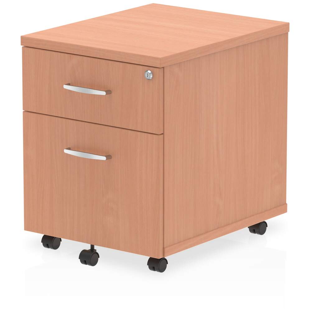 Impulse 2 Drawer Mobile Pedestal Beech