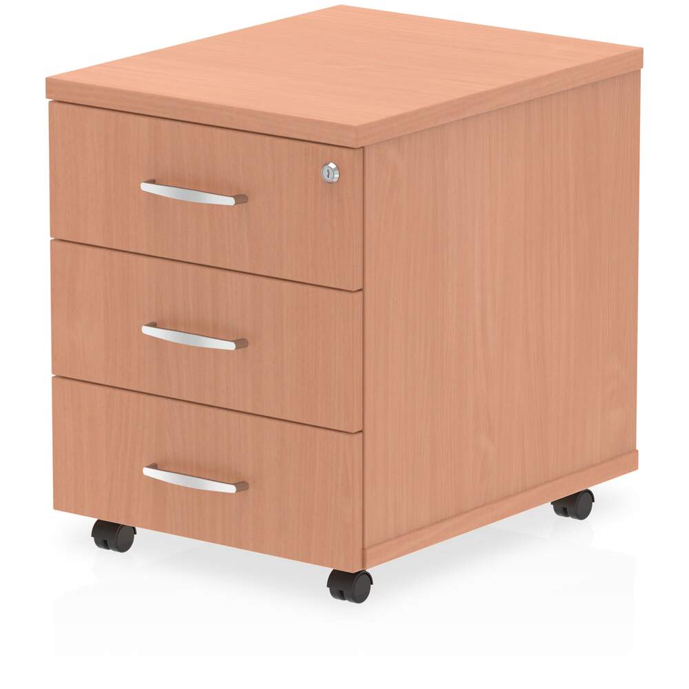 Impulse 3 Drawer Mobile Pedestal Beech