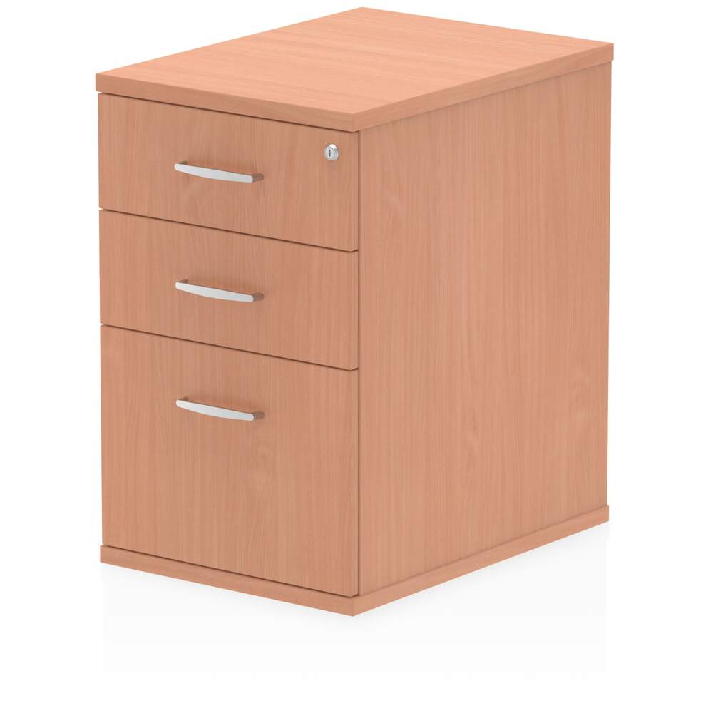 Impulse 600mm Deep Desk High Pedestal Beech