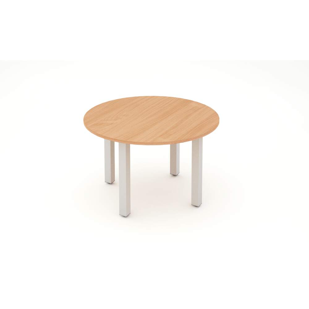 Impulse 1200mm Round Table Beech Top Silver Post Leg