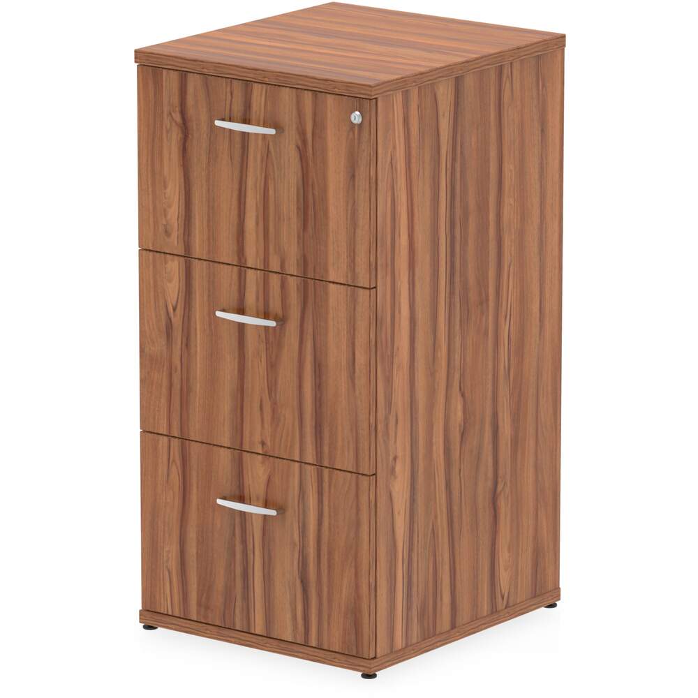 Impulse 3 Drawer Filing Cabinet Walnut