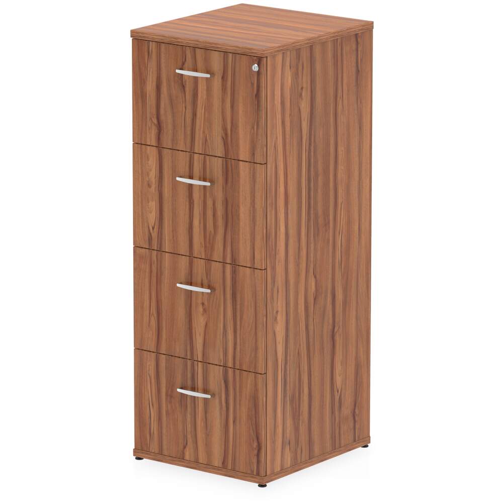 Impulse 4 Drawer Filing Cabinet Walnut