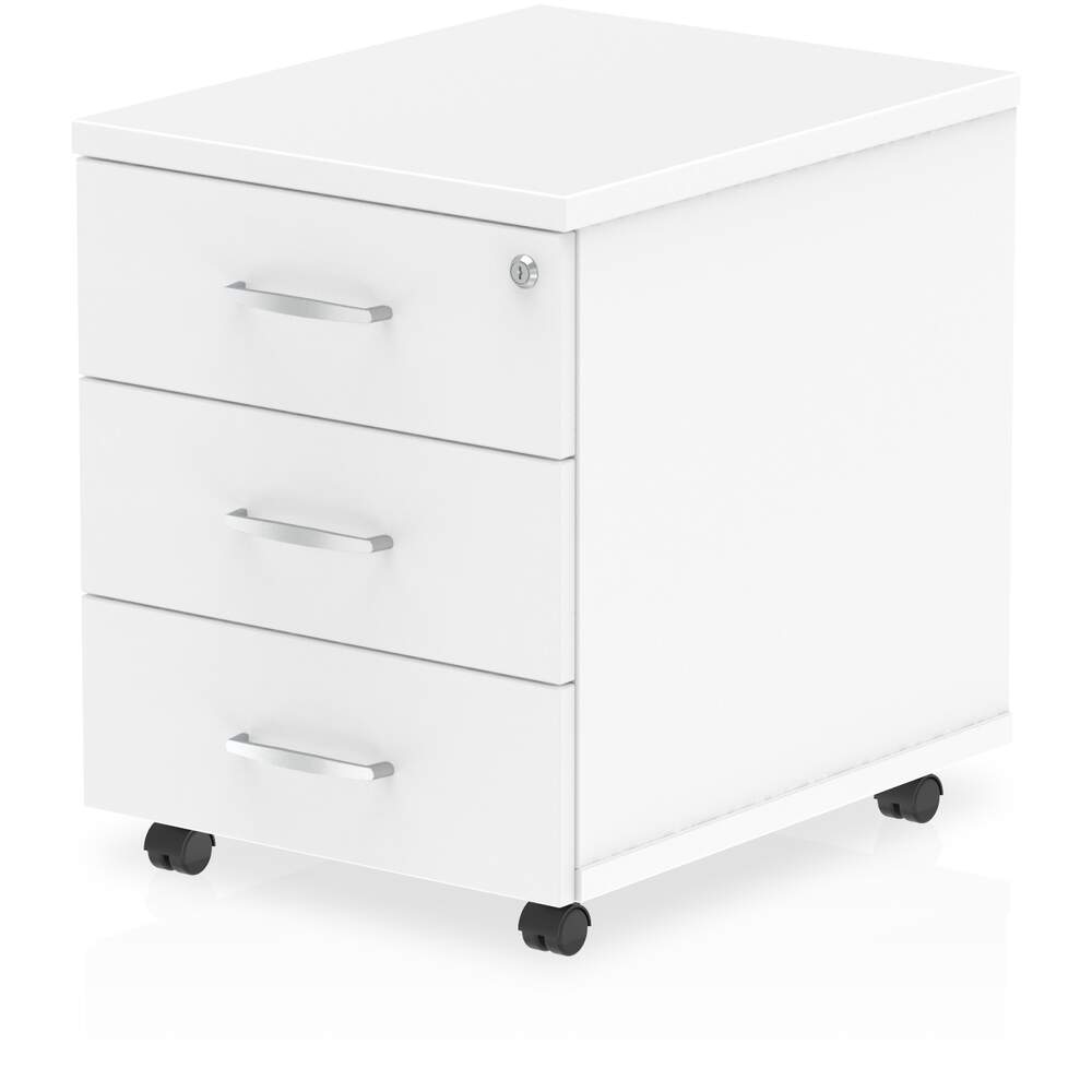 Impulse 3 Drawer Mobile Pedestal White