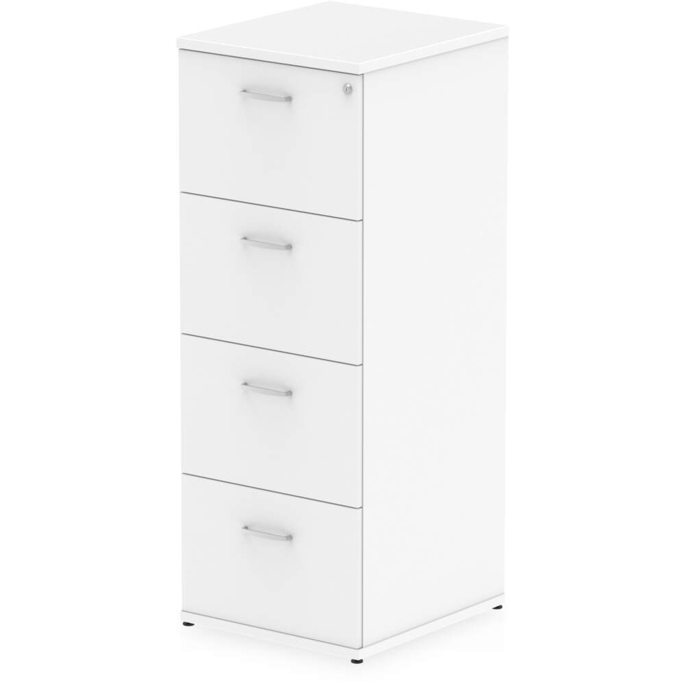 Impulse 4 Drawer Filing Cabinet White