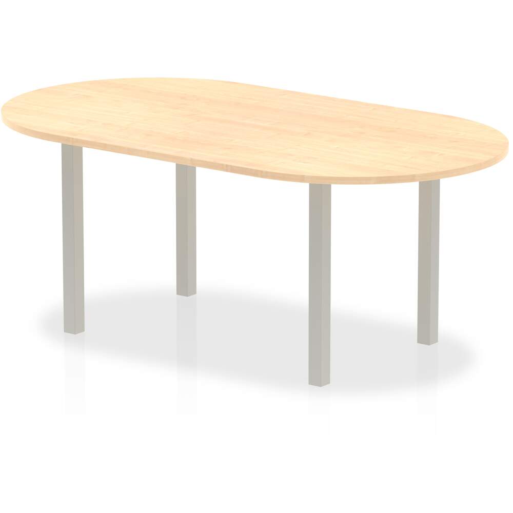 Impulse 1800mm Boardroom Table Maple Top Silver Post Leg