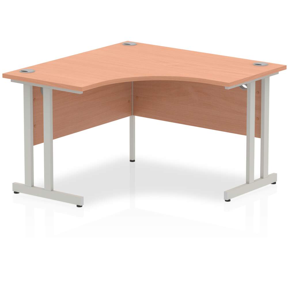 Impulse 1200mm Corner Desk Beech Top Silver Cantilever Leg