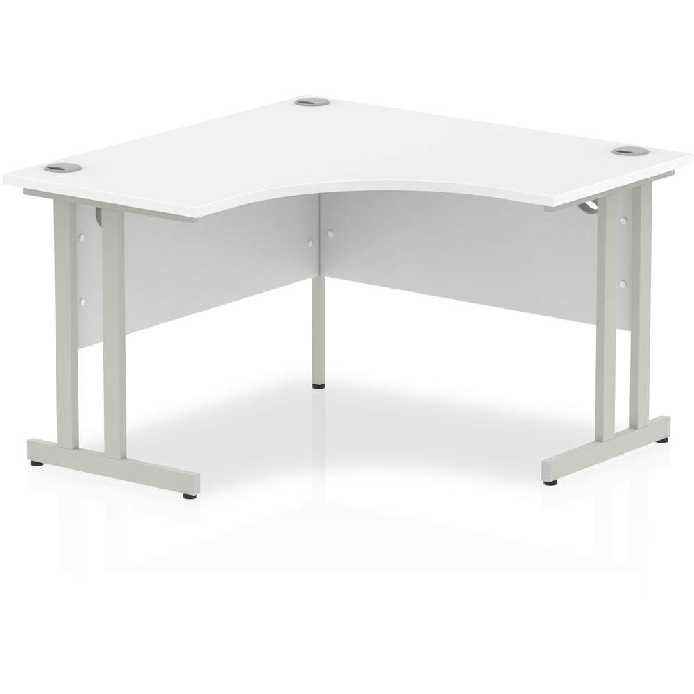 Impulse 1200mm Corner Desk White Top Black Cantilever Leg