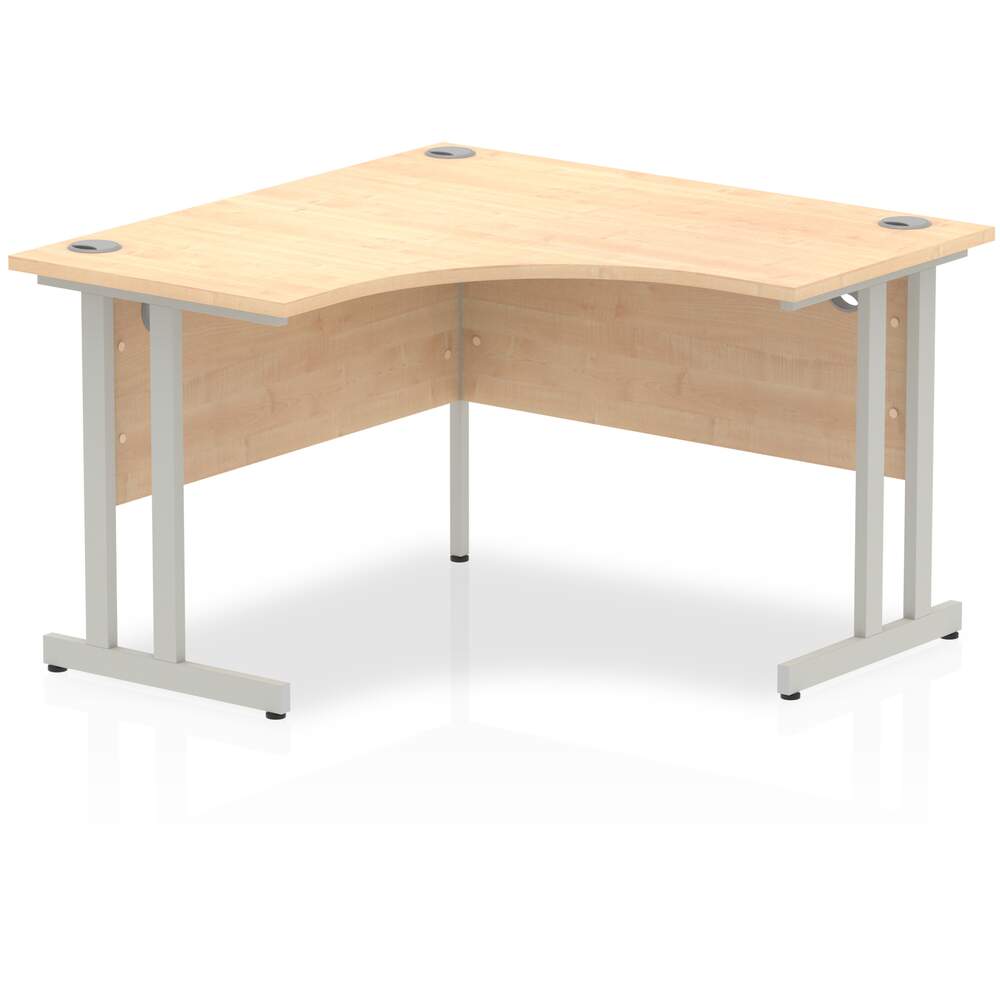 Impulse 1200mm Corner Desk Maple Top Silver Cantilever Leg