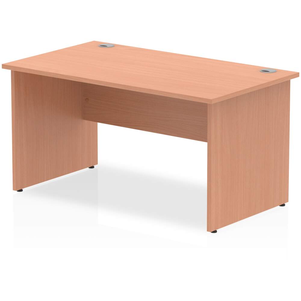 Impulse 1400 x 800mm Straight Desk Beech Top Panel End Leg