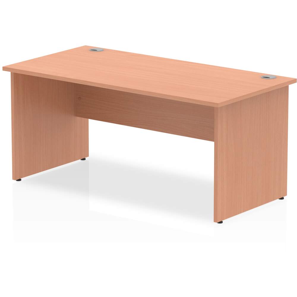 Impulse 1600 x 800mm Straight Desk Beech Top Panel End Leg