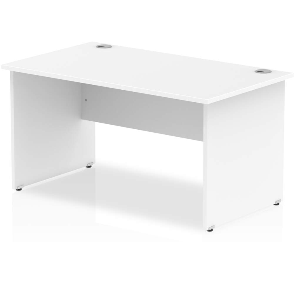 Impulse 1400 x 800mm Straight Desk White Top Panel End Leg