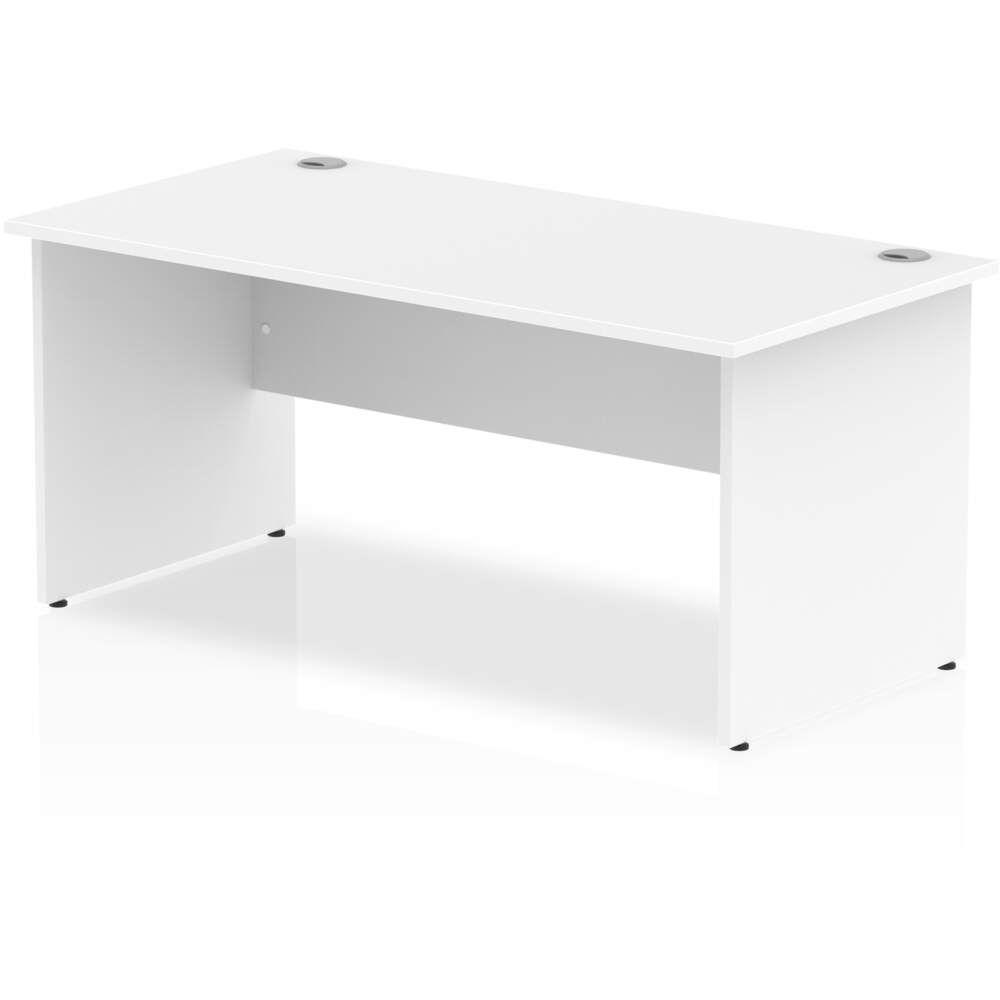 Impulse 1600 x 800mm Straight Desk White Top Panel End Leg