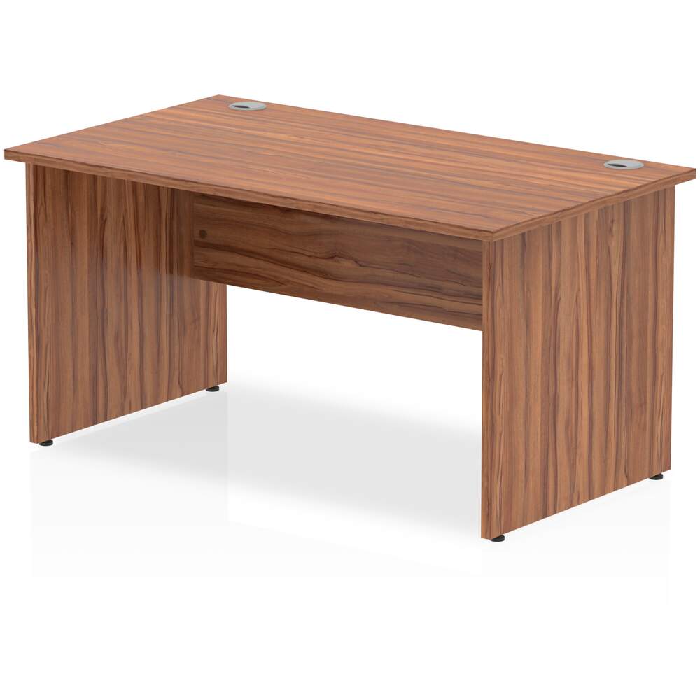 Impulse 1400 x 800mm Straight Desk Walnut Top Panel End Leg