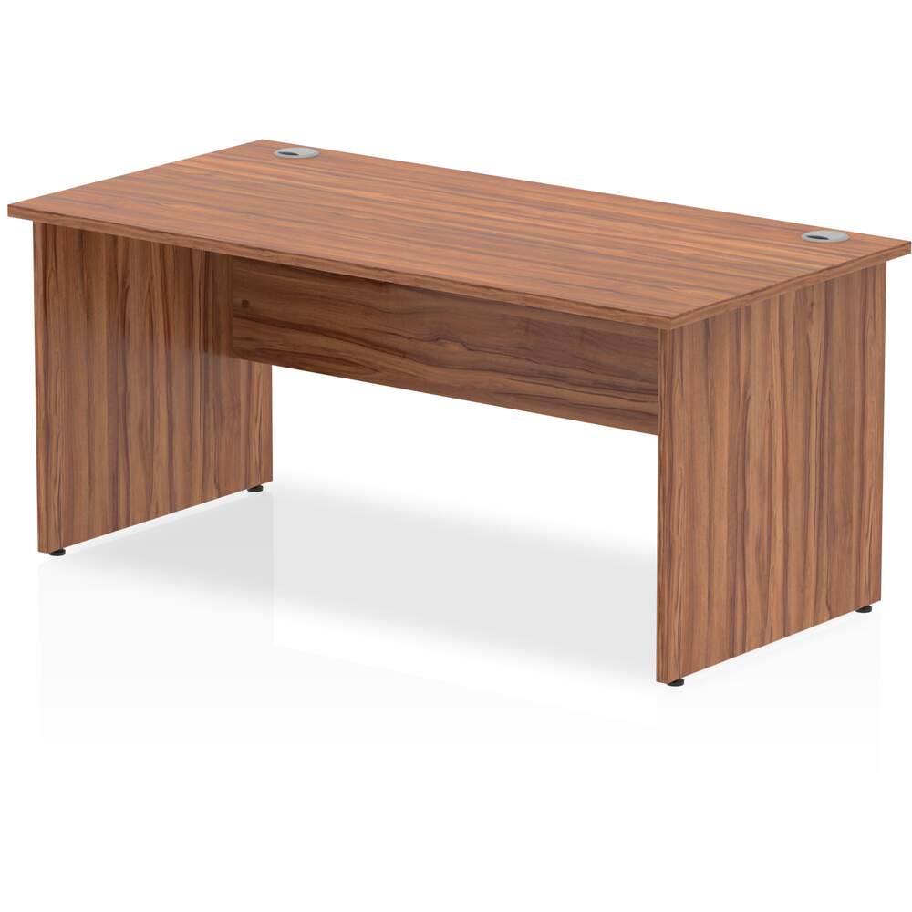 Impulse 1600 x 800mm Straight Desk Walnut Top Panel End Leg