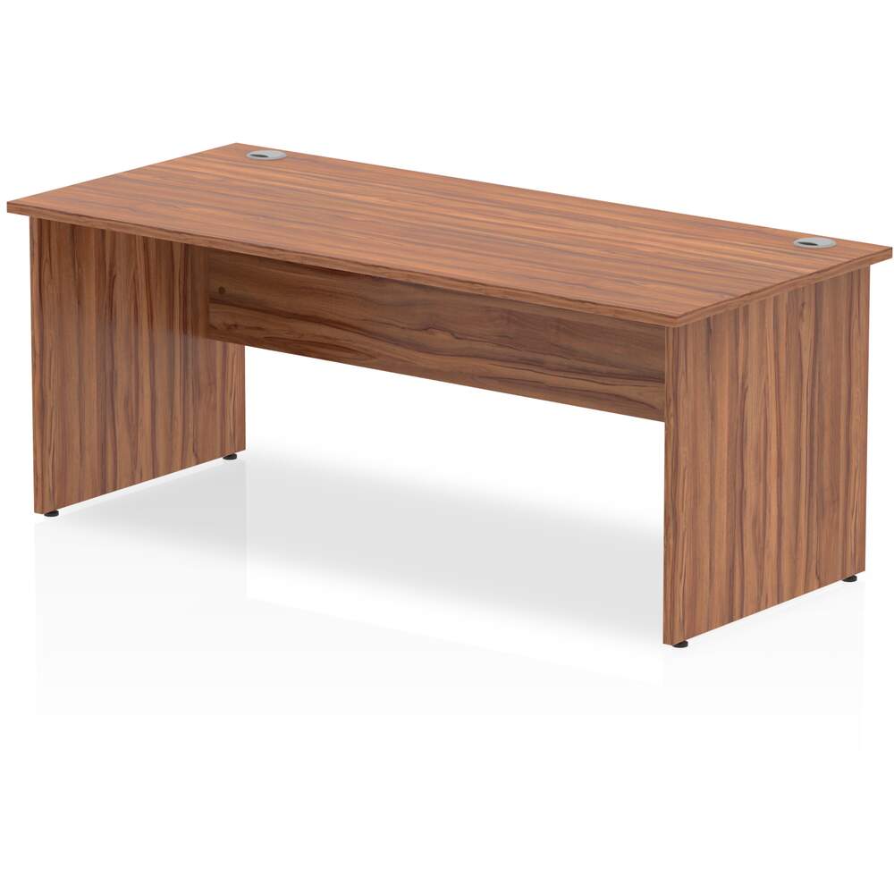 Impulse 1800 x 800mm Straight Desk Walnut Top Panel End Leg