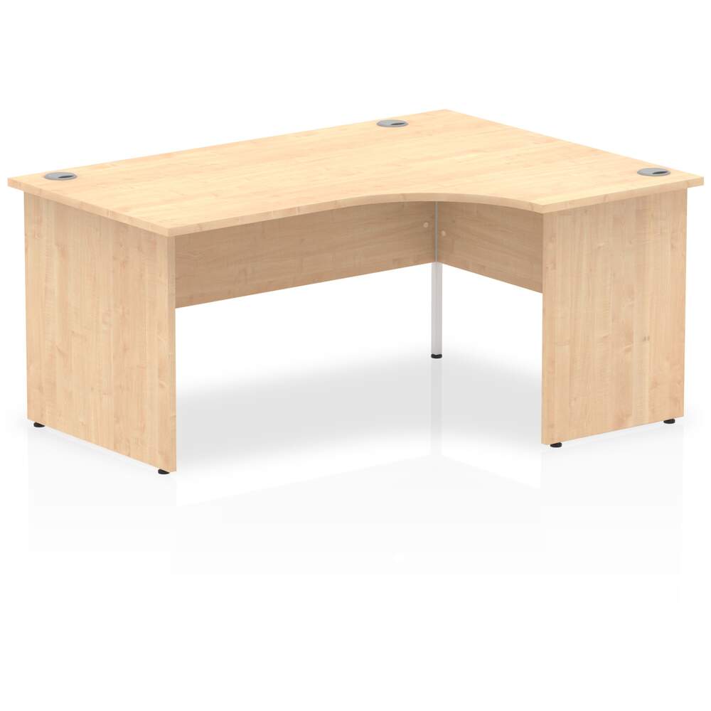 Impulse 1600mm Right Crescent Desk Maple Top Panel End Leg