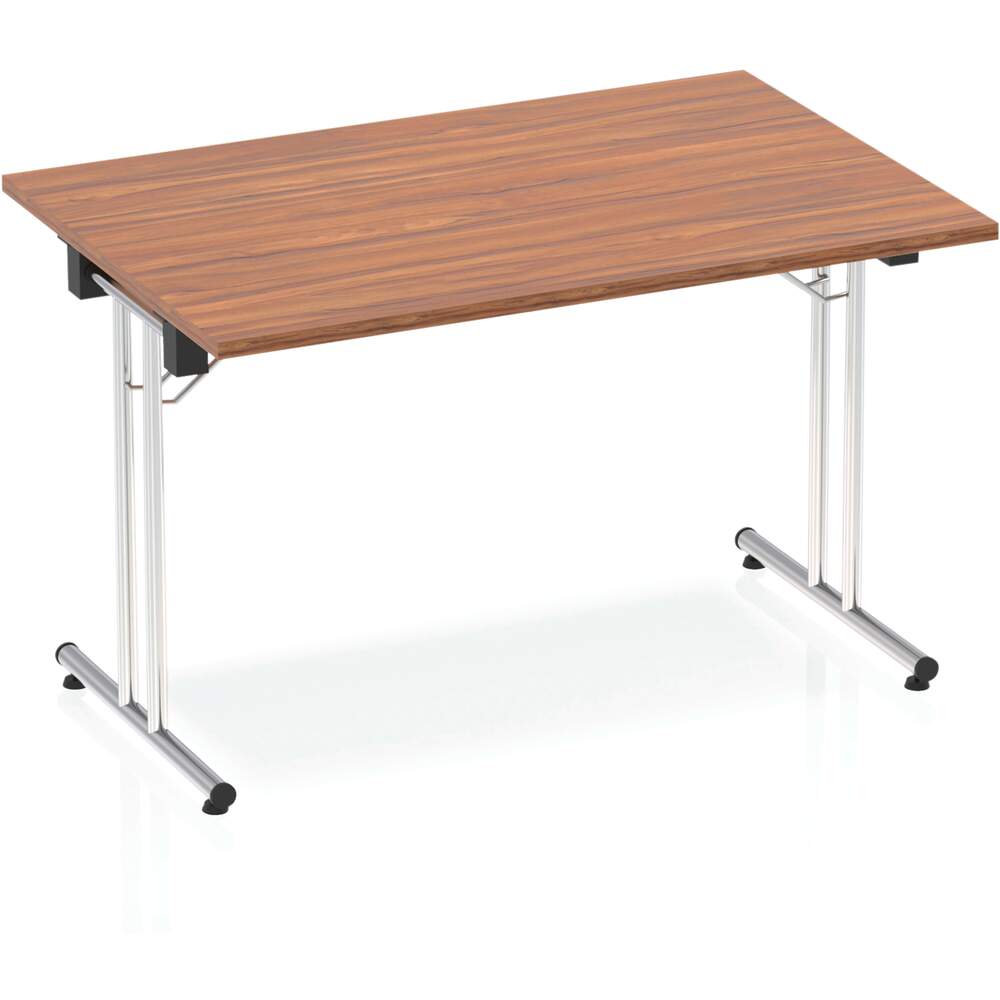 Impulse 1200mm Folding Rectangular Table Walnut Top