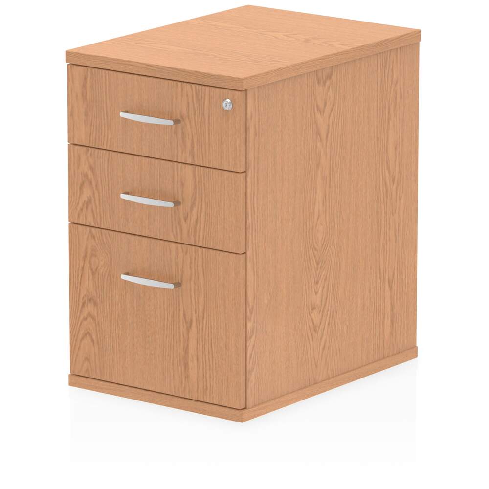 Impulse 600mm Deep Desk High Pedestal Oak