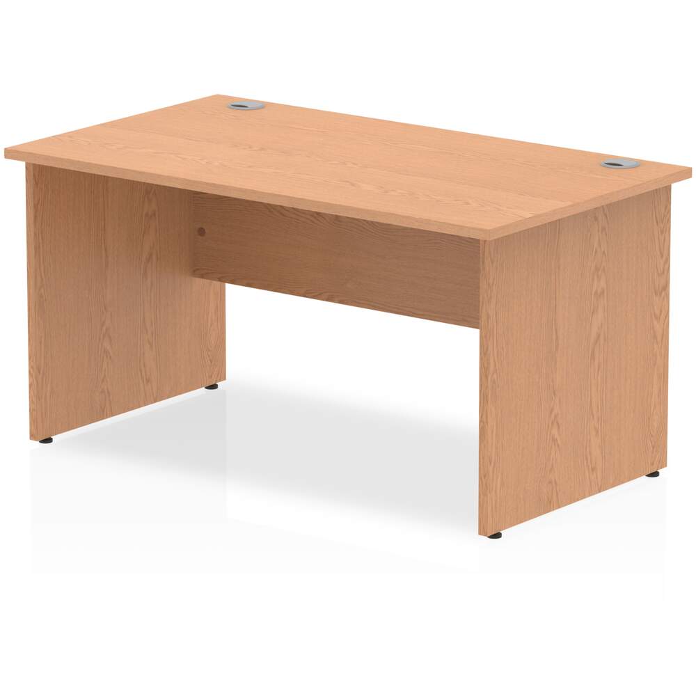 Impulse 1400 x 800mm Straight Desk Oak Top Panel End Leg