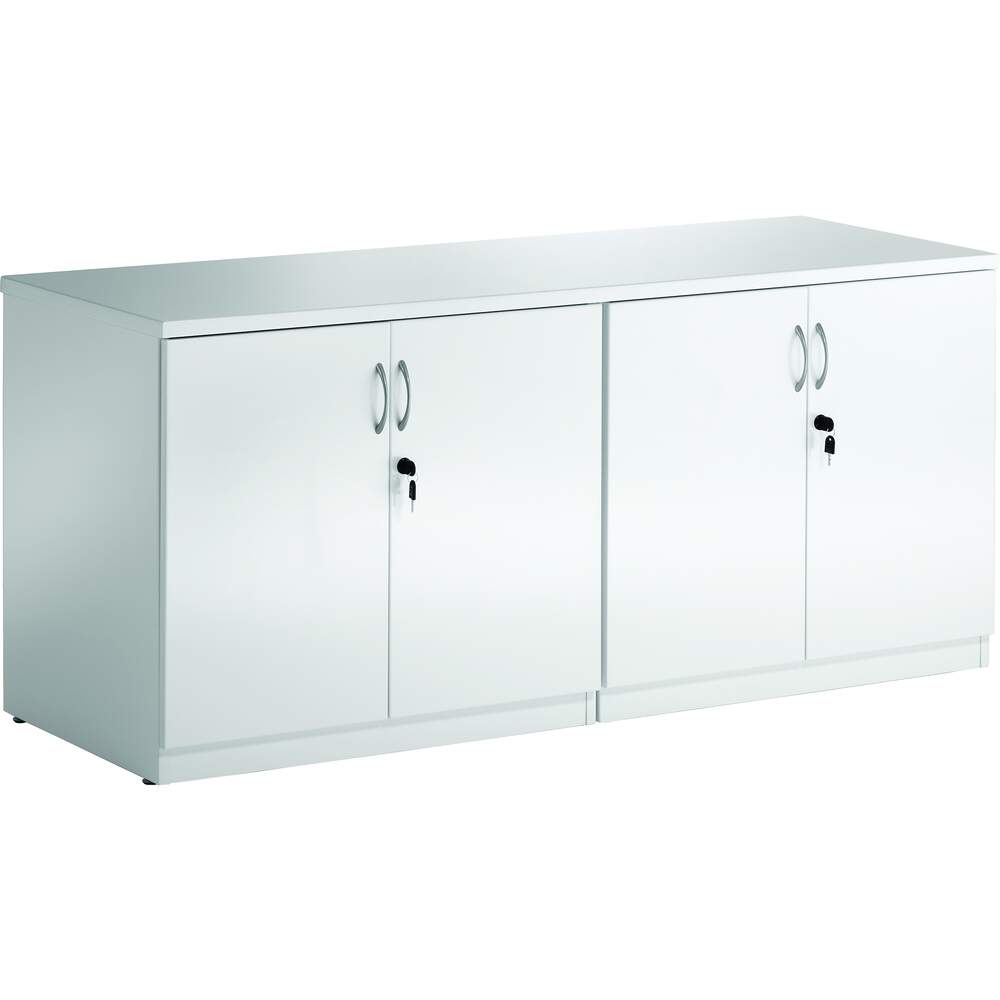 High Gloss 1600mm CRedenza Twin CupBoard White