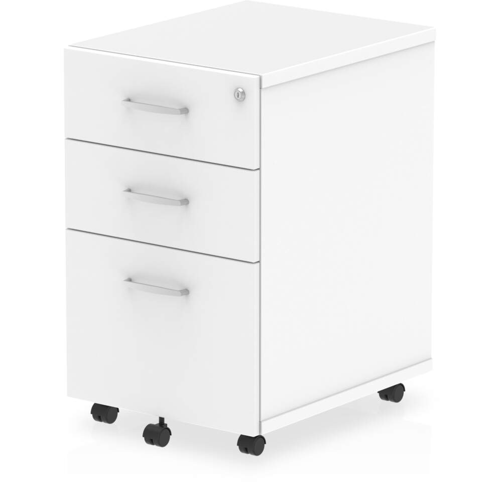 Impulse 3 Drawer Under Desk Pedestal White