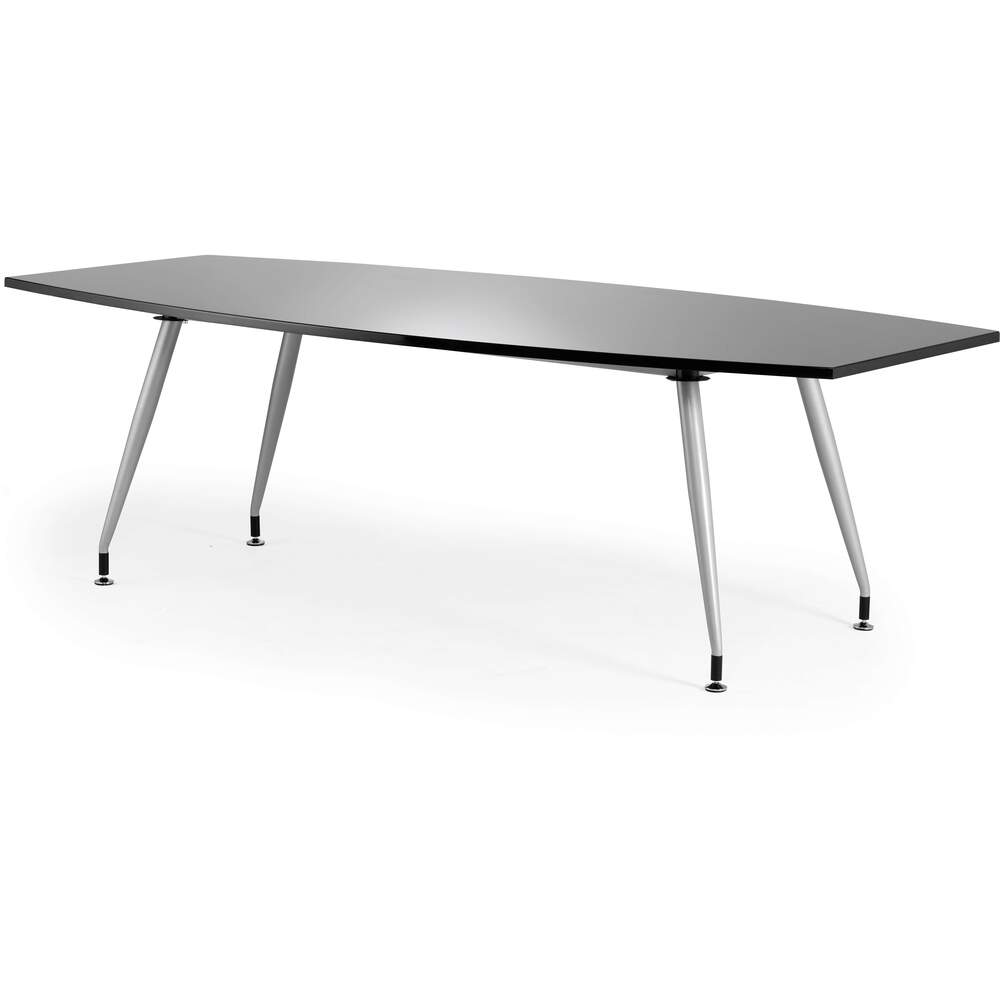 High Gloss 2400mm Writable Boardroom Table Black Top
